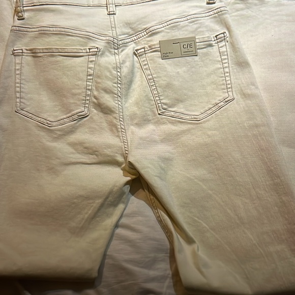 NWT CURRENT ELLIOTT high rise Flare Cream Jeans size 27 - Picture 4 of 10